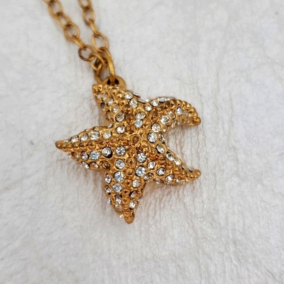 J. Crew Gold Tone Starfish Necklace - Picture 2 of 7